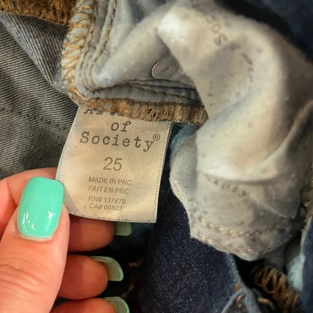 Articles of Society Womens Mid-High Rise Skinny Size 25 Medium Wash Denim Jeans - Image 3