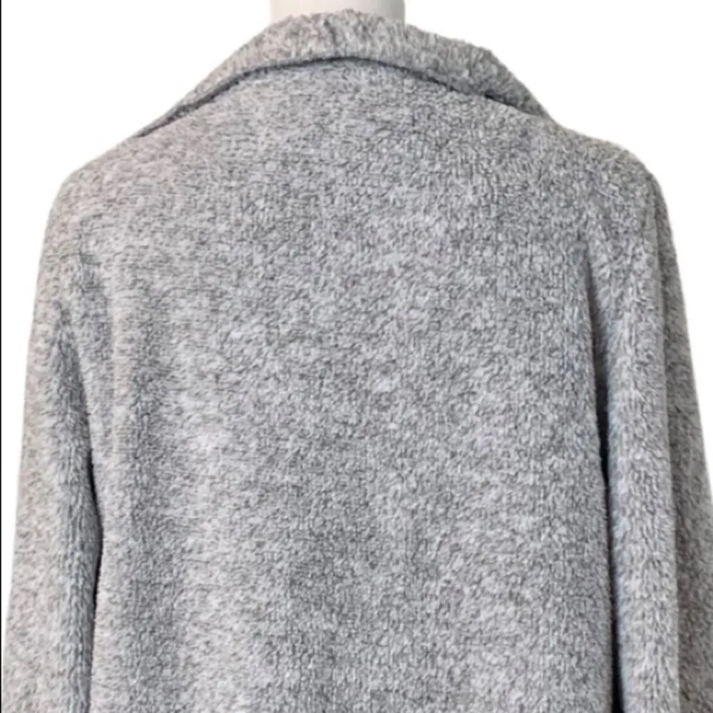 Soft Surroundings Sweater Hugs Gray Fleece Pockets Cardigan Women's Size Small S - Image 9