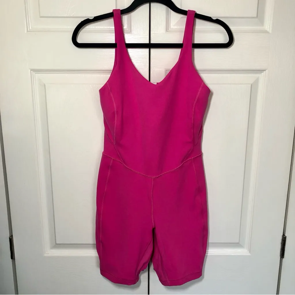 lululemon Sonic Pink Align Bodysuit with 8" Shorts Size 8 - Image 2