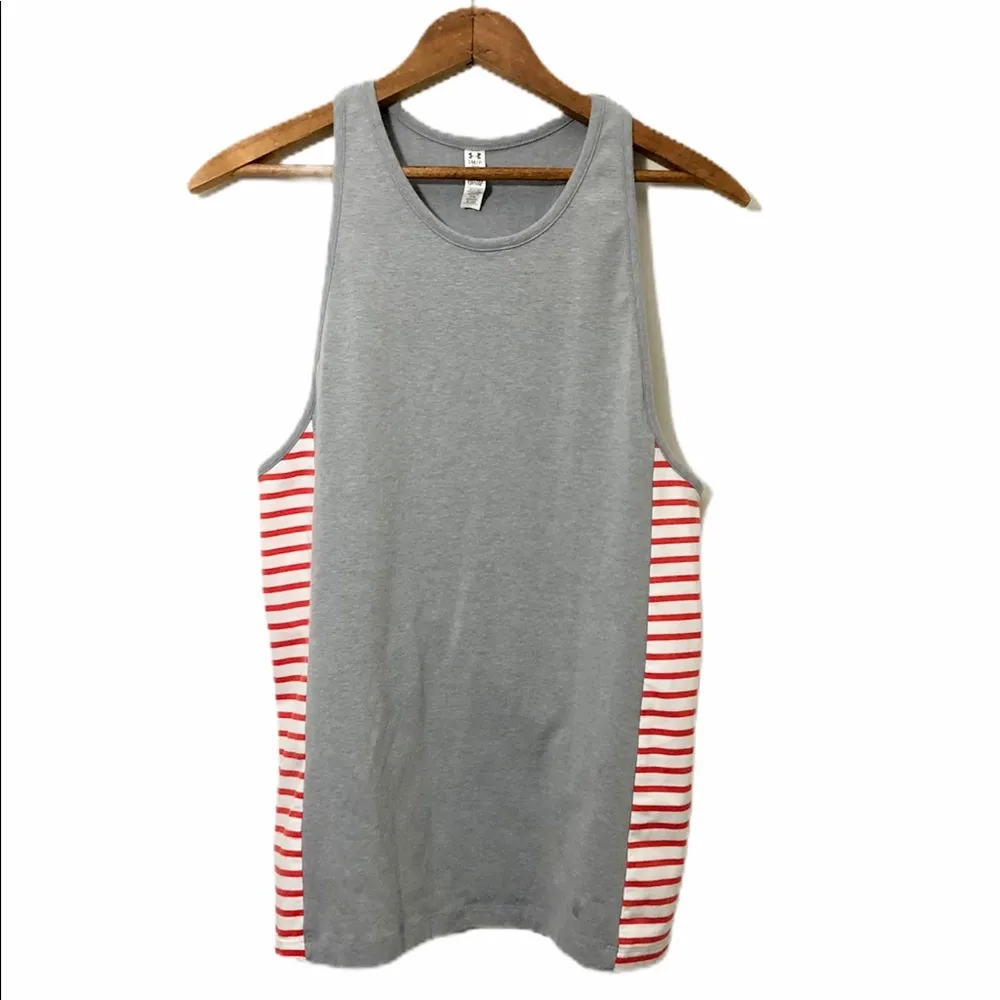 Under Armour Tank Top Gray with Red & White Stripe - Image 2