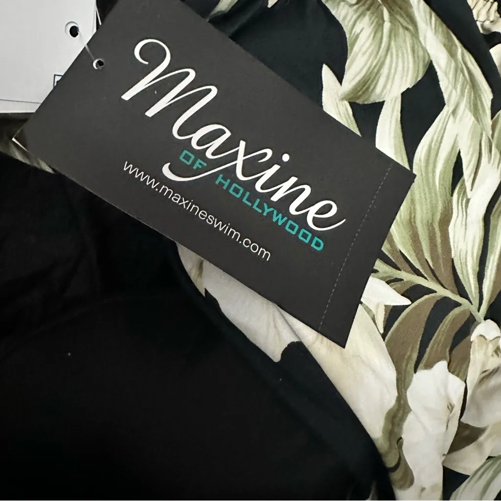 Maxine of Hollywood Black and White Floral One Piece - Image 3