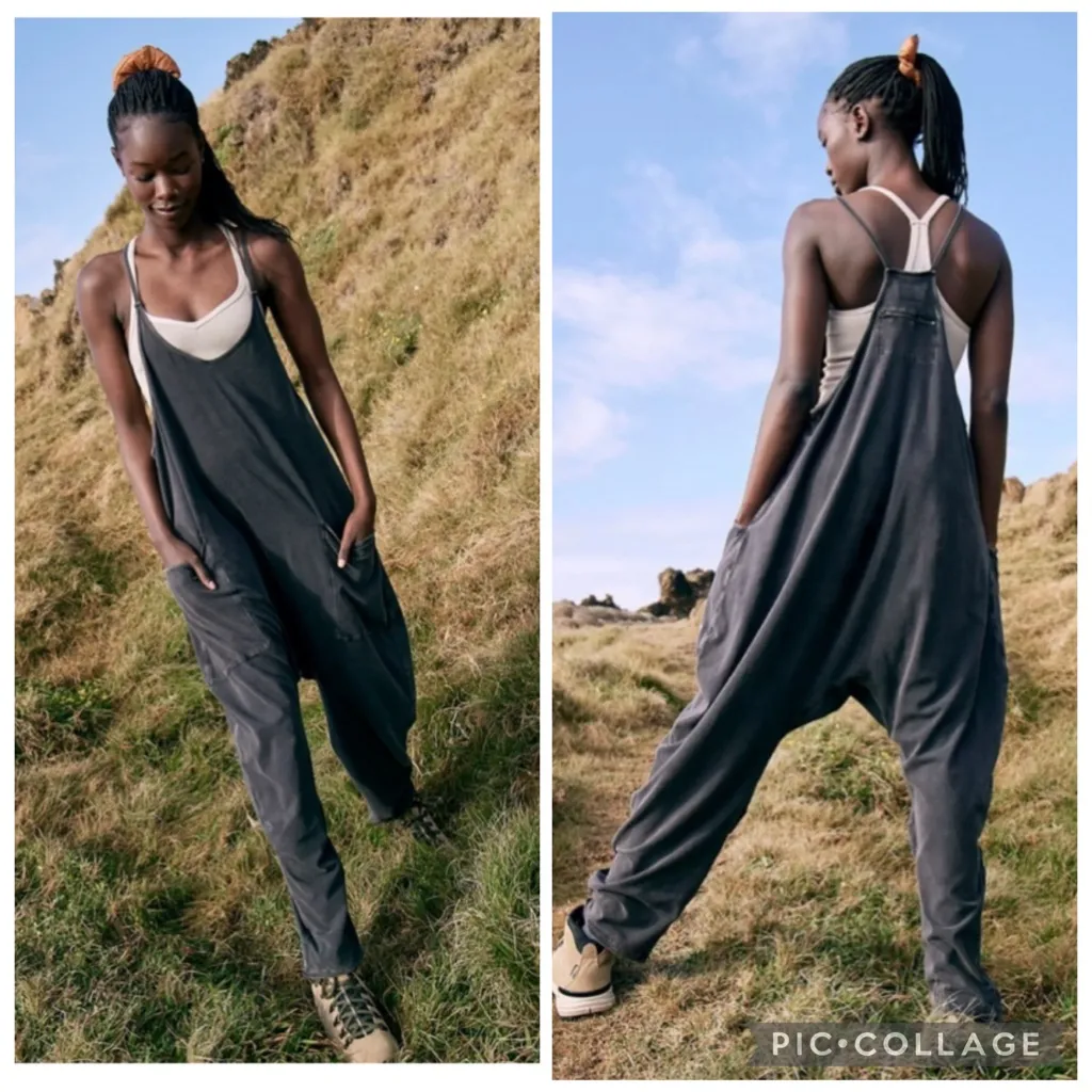 Free People Hot Shot Jumpsuit Washed Black XS - Image 4