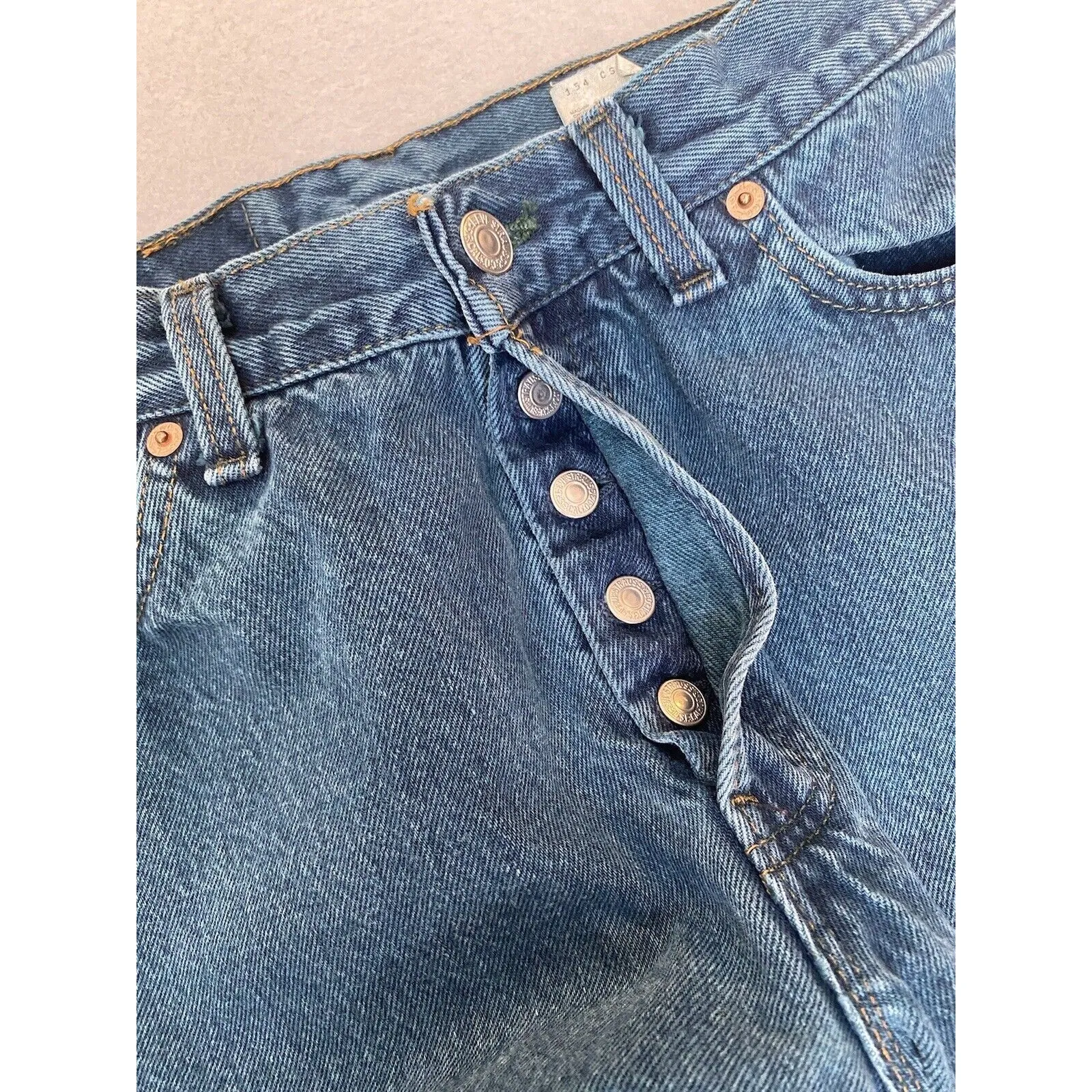 Vtg 90s Levis Jeans Womens 25x31 Teal Blue Button Fly XX Mom USA Tag 11M - Image 3