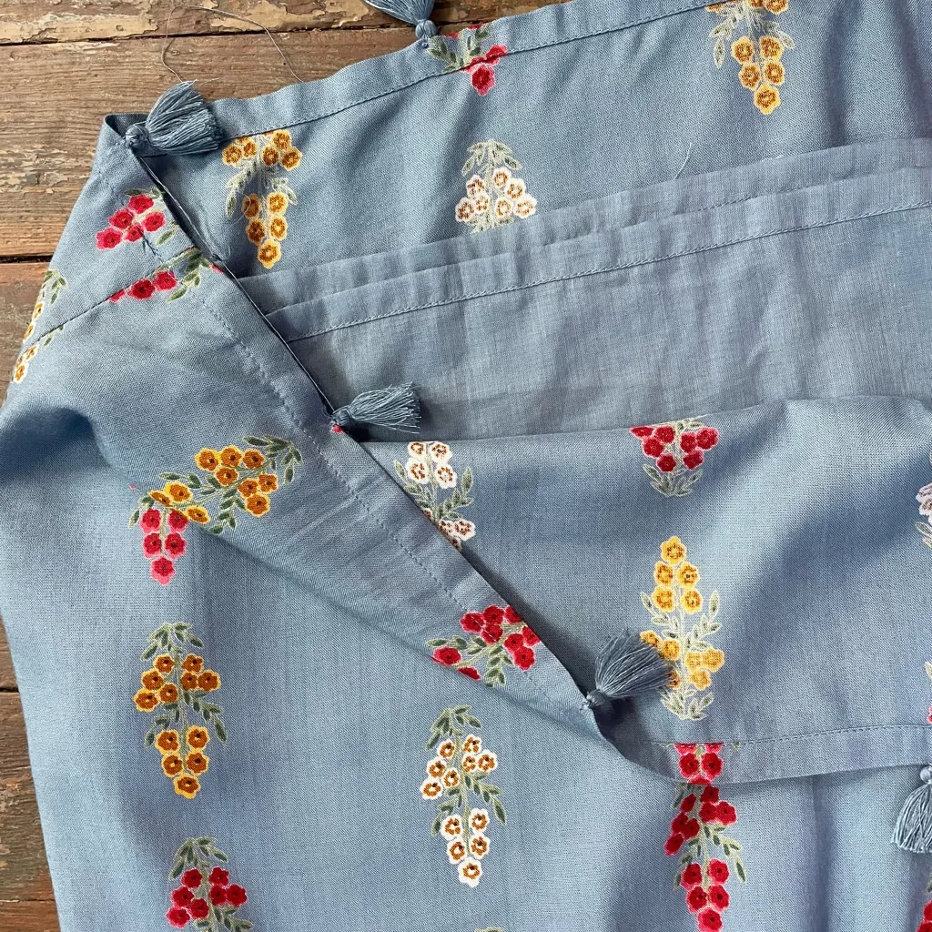 Sunshine Tienda x Tuckernuck Laura Blue Floral Tassel Mini Dress ~ Size XS/S🧡🎀 - Image 12