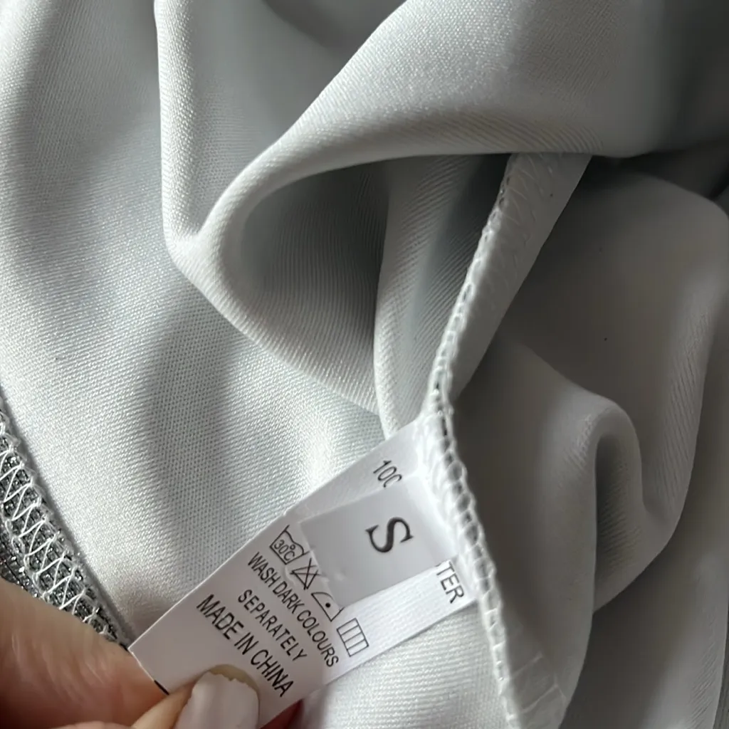 Silver Sparkly big back Bow Tube Dress coquette, Glam Romance - Image 9