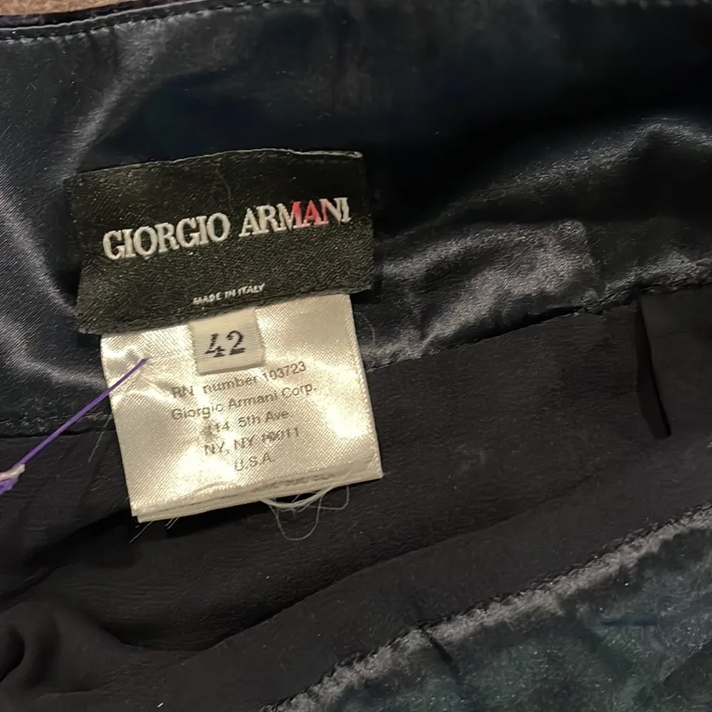 GIORGIO ARMANI Navy Blue Velvet Skirt Size 42 (European) (6 US) - Image 4