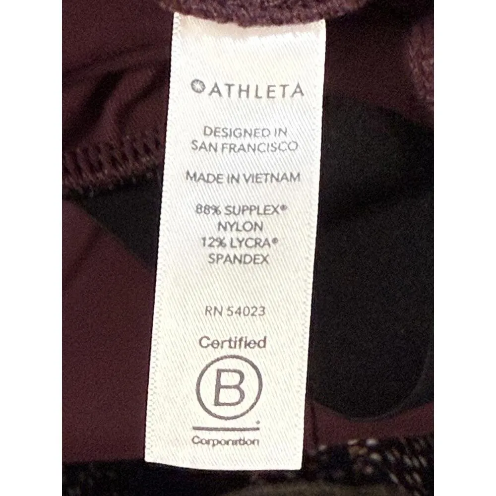 Athleta Venice Pintuck Pant 487666-01 Antique Burgundy Red Cropped Pants Size S - Image 5