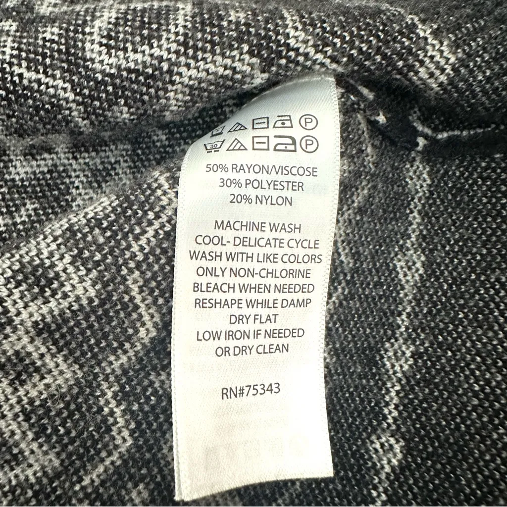 Joie Black/Ivory Fair Isle Soft Cozy Rayon Blend High Neck Pullover Sweater - Image 4