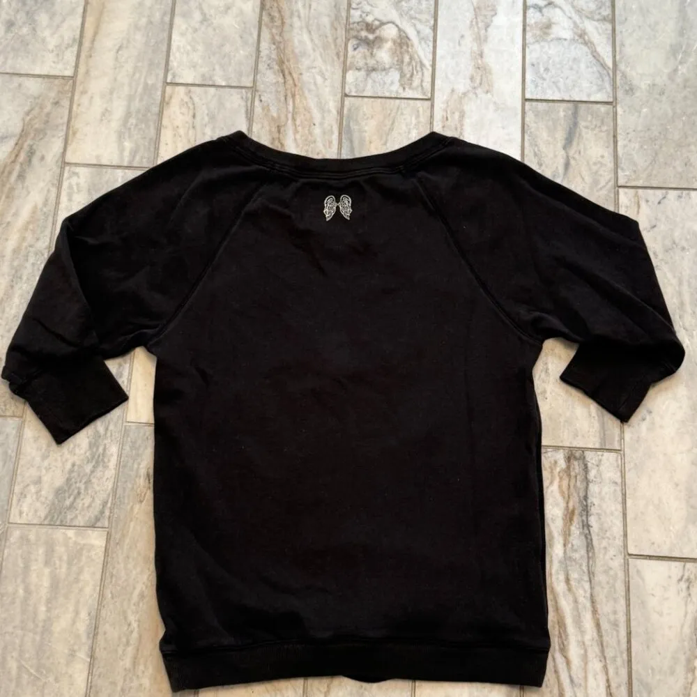 Victoria's Secret women's XS black 3/4 sleeve sweater top - Image 3