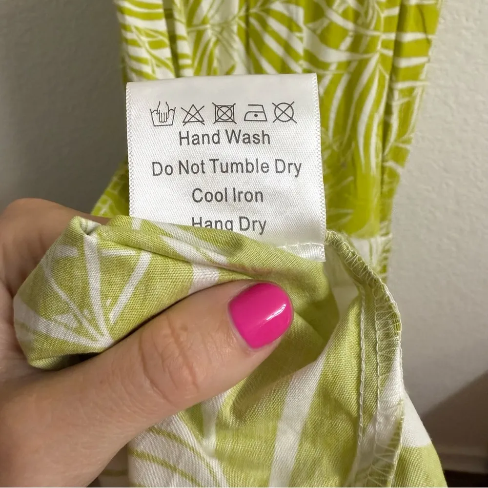 Anthropologie O.P.T Colette Cotton Midi Dress Size Medium Green - Image 6