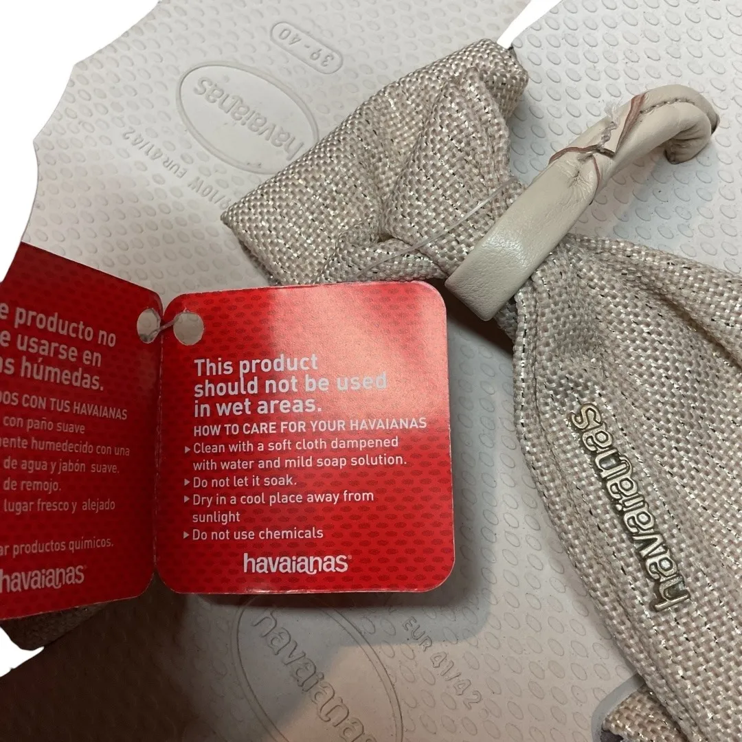 Havianas Women's You St. Tropez Shine Flat Flip Flops Slip On Sandals Size 9 NWT Gold - Image 14