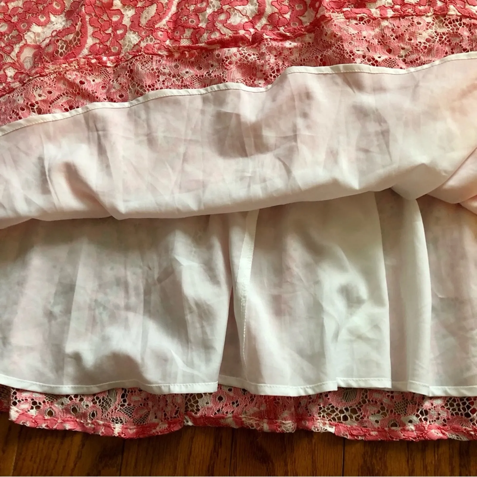 TOMMY HILFIGER Lace Sleeveless Lined Pink White A-Line Dress Women’s Size 18 - Image 9