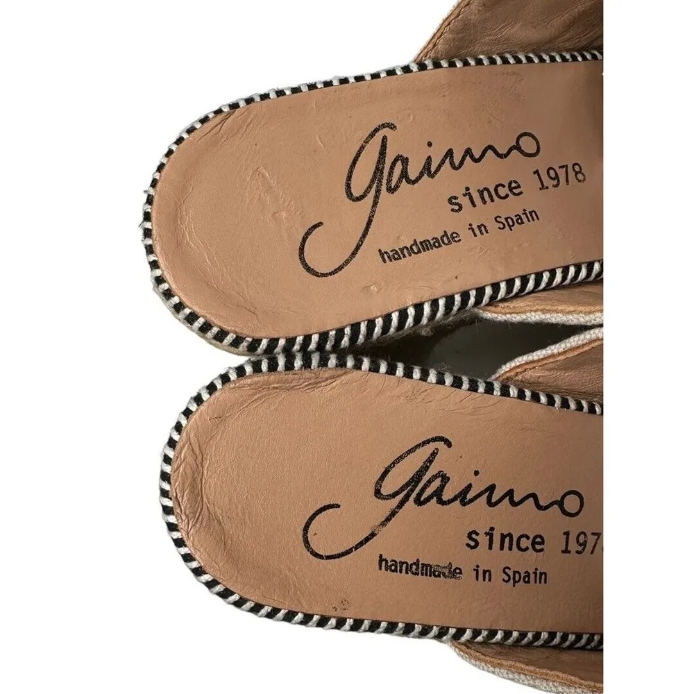 Gaimo Womens Linen Look Black Lace Up Espadrille Wedge Sandals Size 40 US 9 - Image 7