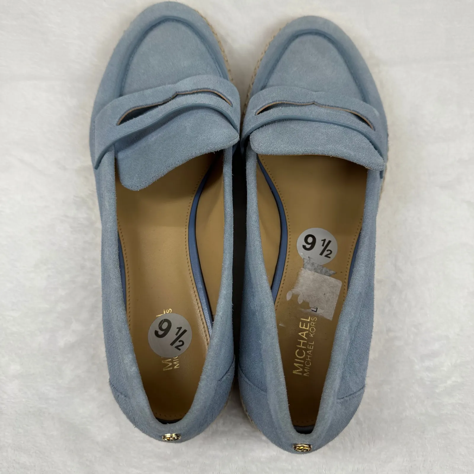 Michael Kors Womens Blue Suede Espadrille Loafers Flats Shoes Size 9.5 - Image 11