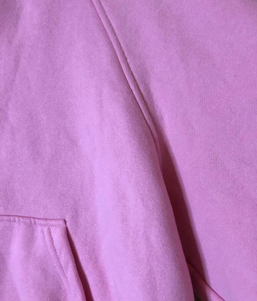 Automet Cropped Pullover Quarter Zip Hoodie Pink Size Medium - Image 5