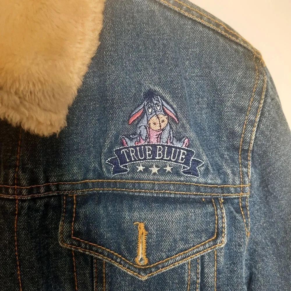 Eeyore Denim Faux Fur Jacket Size Medium - Image 8