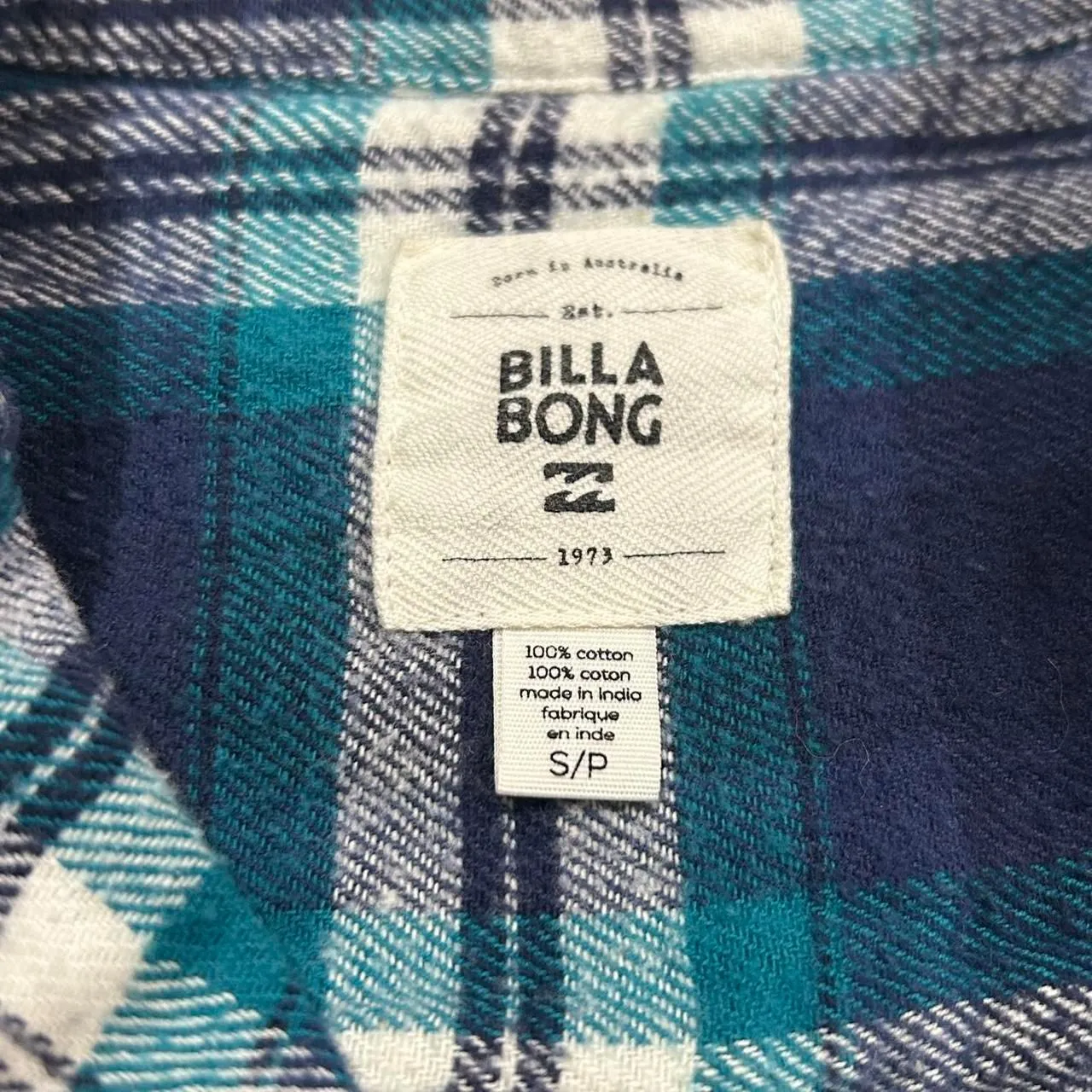 Billabong  Blue Plaid Raw Hem Flannel - Image 6
