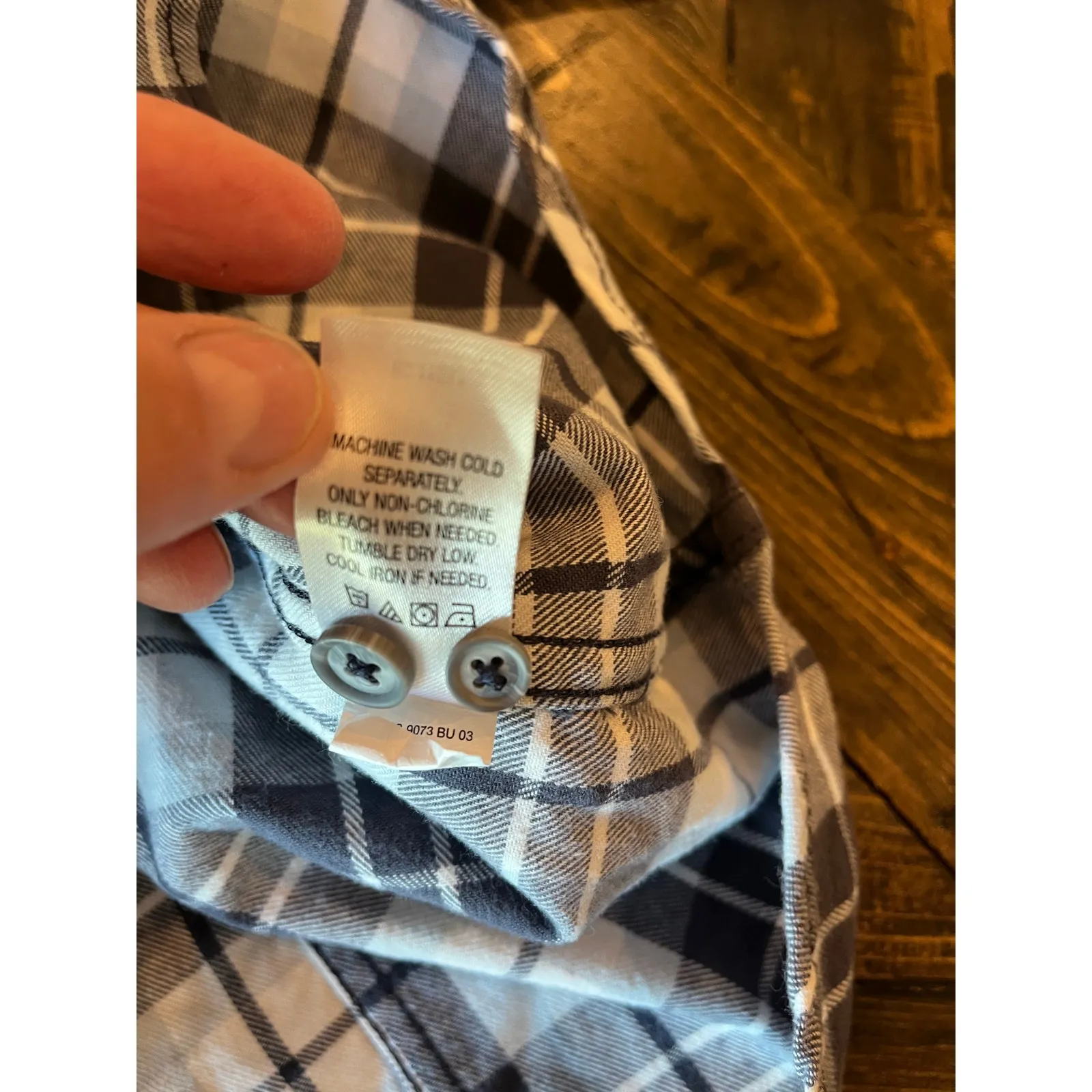 Ridgecut Toughwear Shirt Women Large Blue Plaid Flannel Hiking Outdoor Western - Image 8