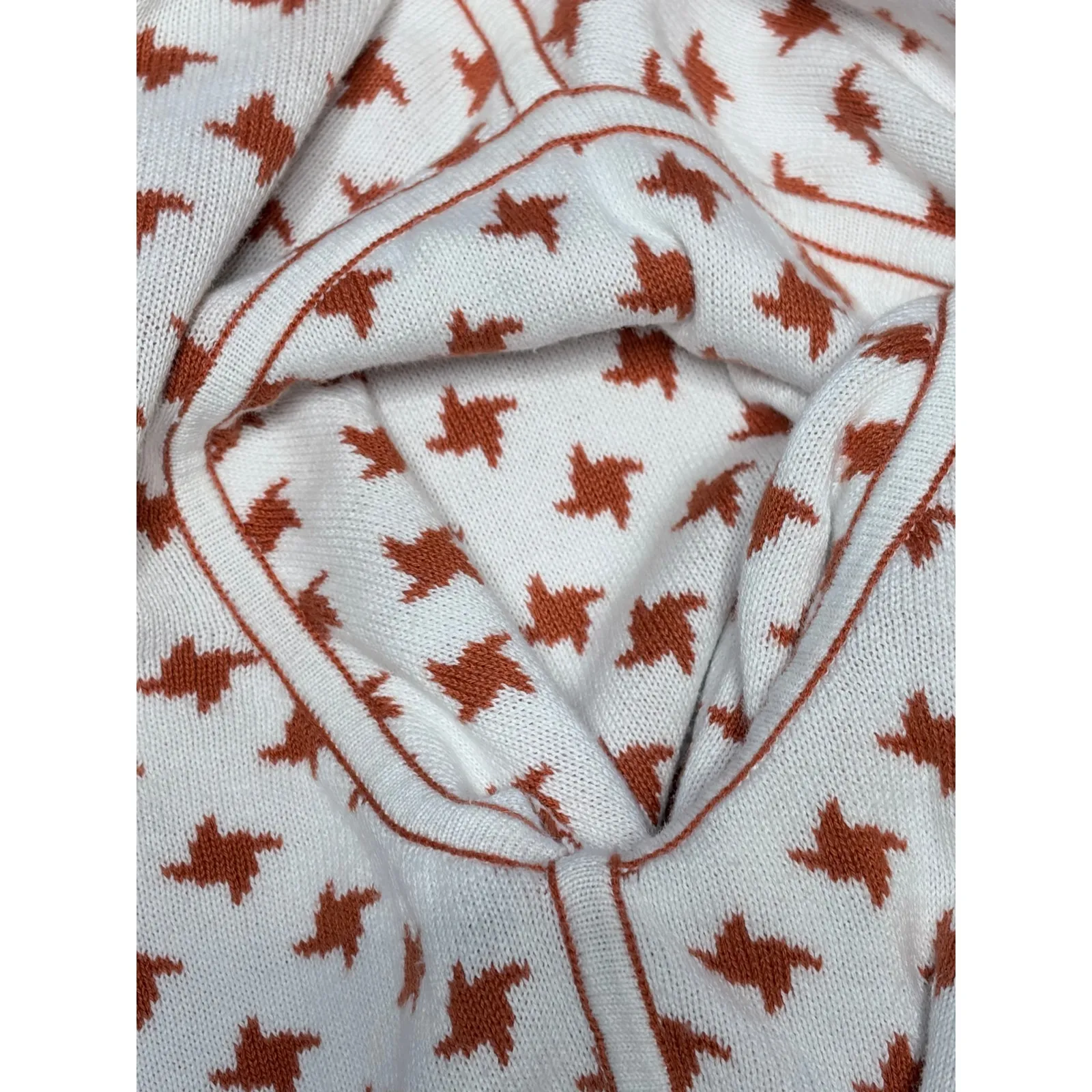 Orvis Star Knit Burnt Orange Zip Front Cardigan size Medium - Image 12