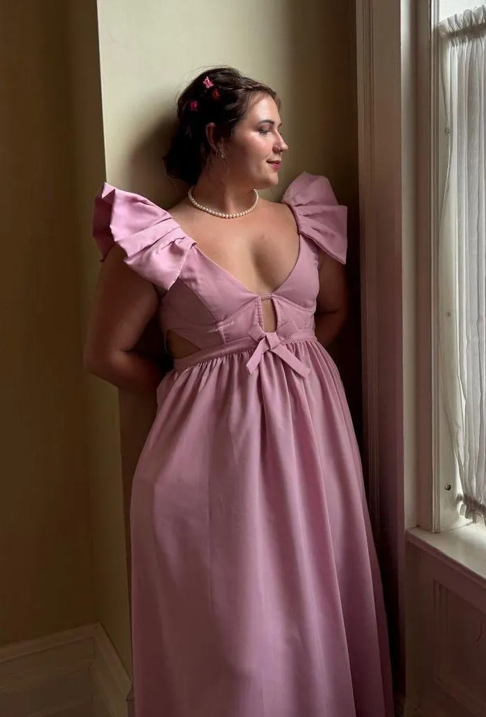 For Love & Lemons Dress Miriam Maxi Pink - Image 9