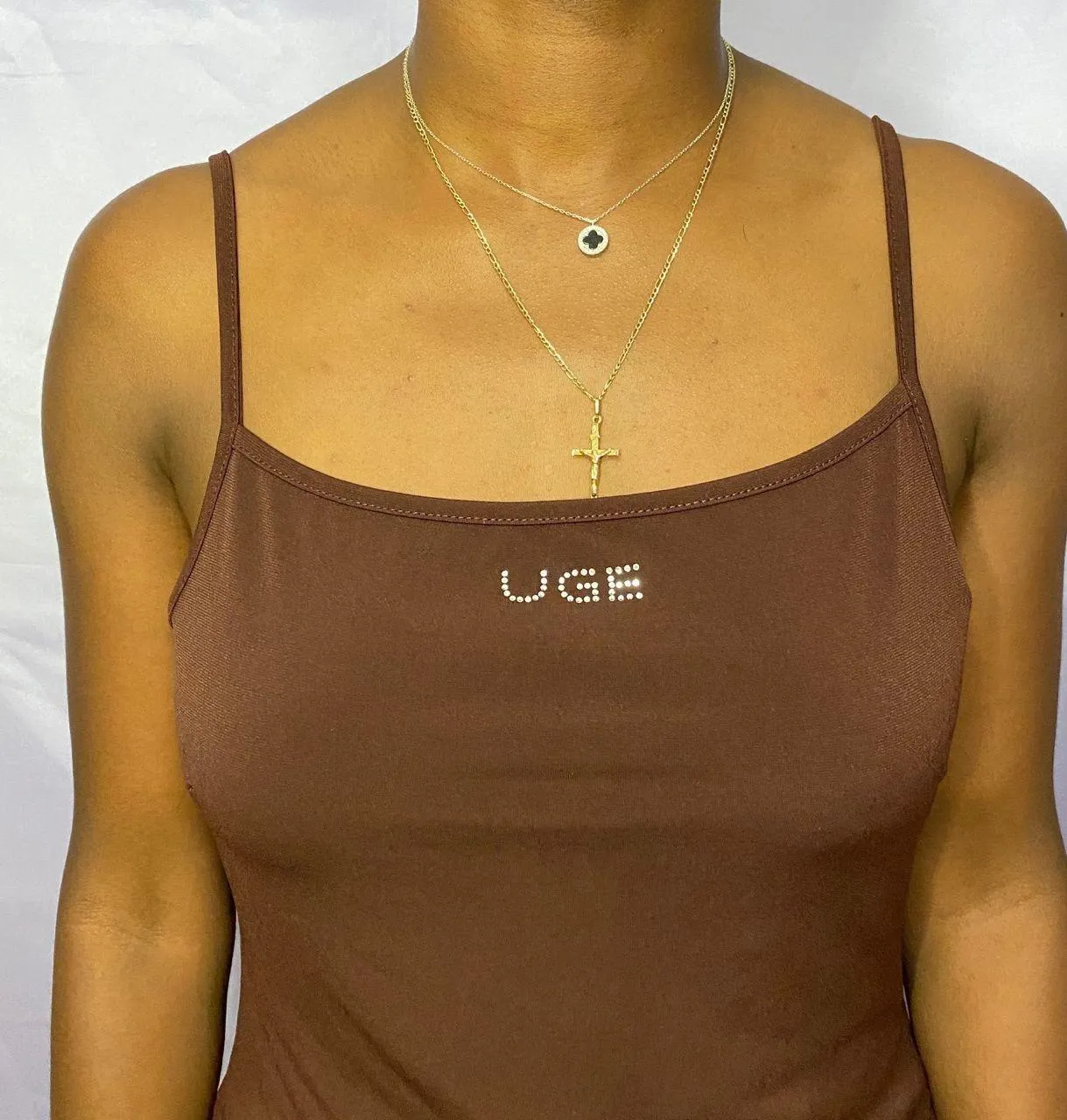 Y2K shiny brown cami top XL - Image 3