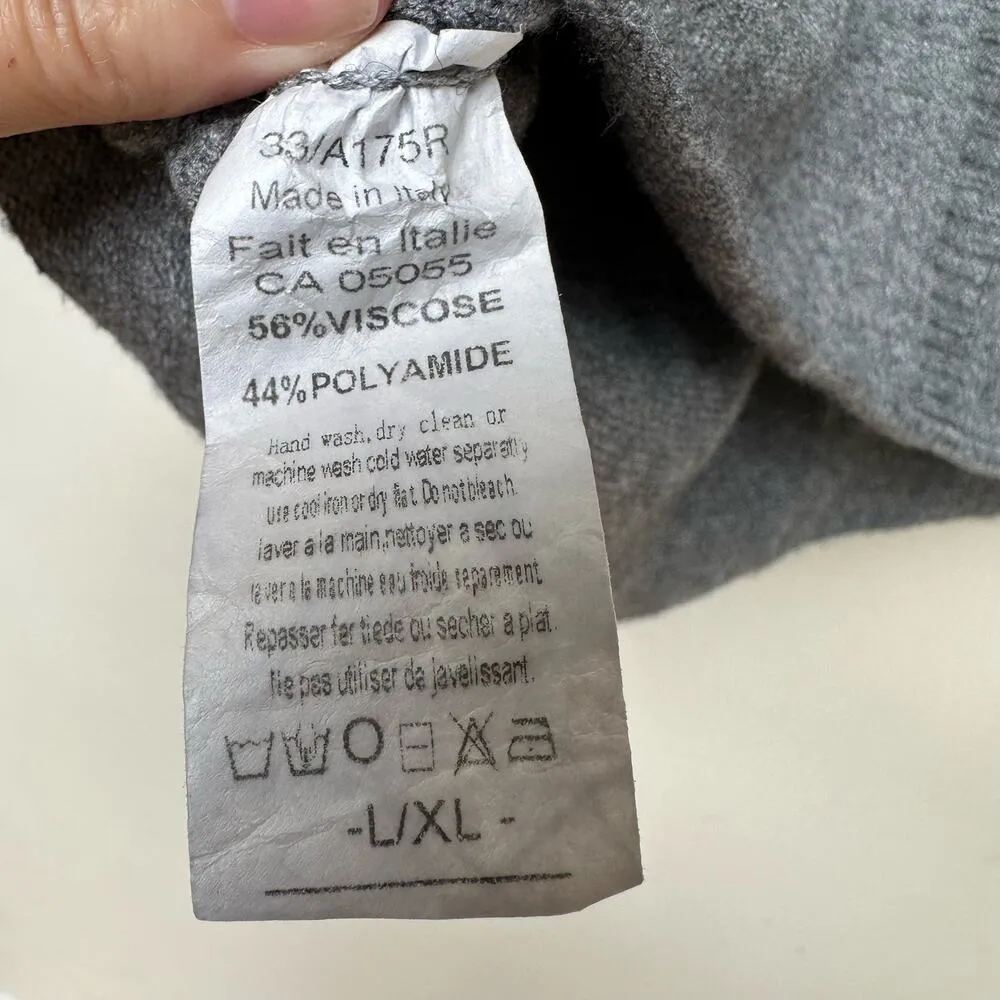 Made in Italy Gray Crewneck Long Sleeve Sweater Medium Size L - Image 8