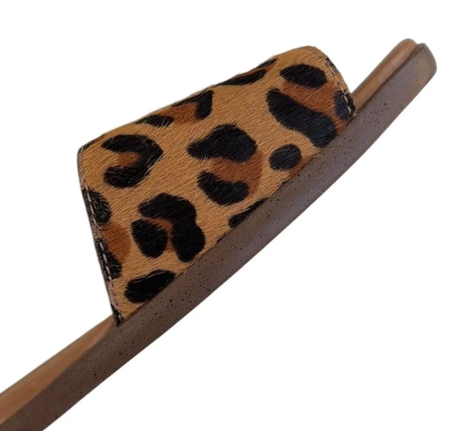 Like New J. Crew Leather and Calf Hair Sandals Animal Print Size 9 Tan - Image 6