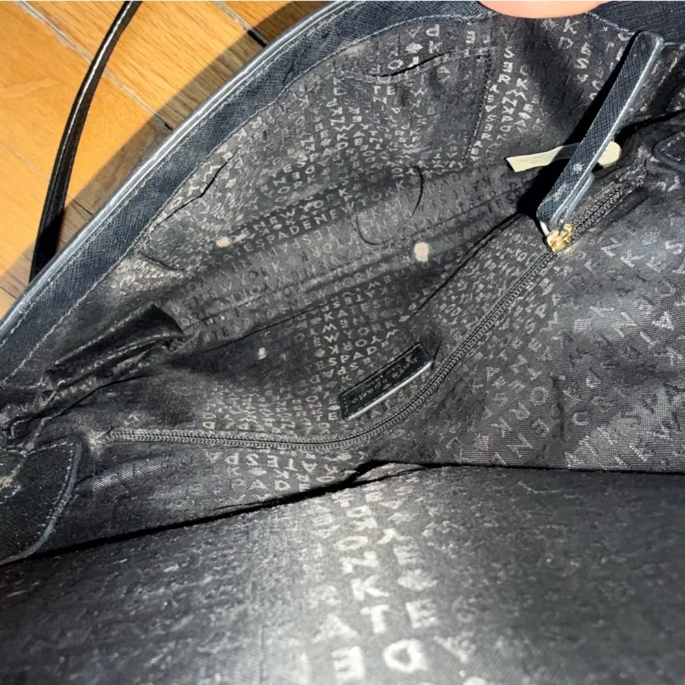 KATE SPADE Staci Medium Flap Crossbody Bag Black  With Gold Chain 10” x 7” - Image 4