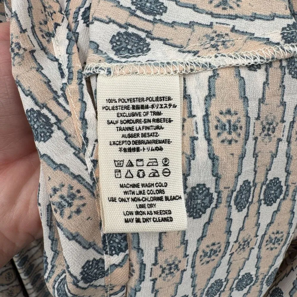 Free People Good For You Wrap Midi Skirt Women 8 Pink Blue Brown Silky Polyester - Image 10