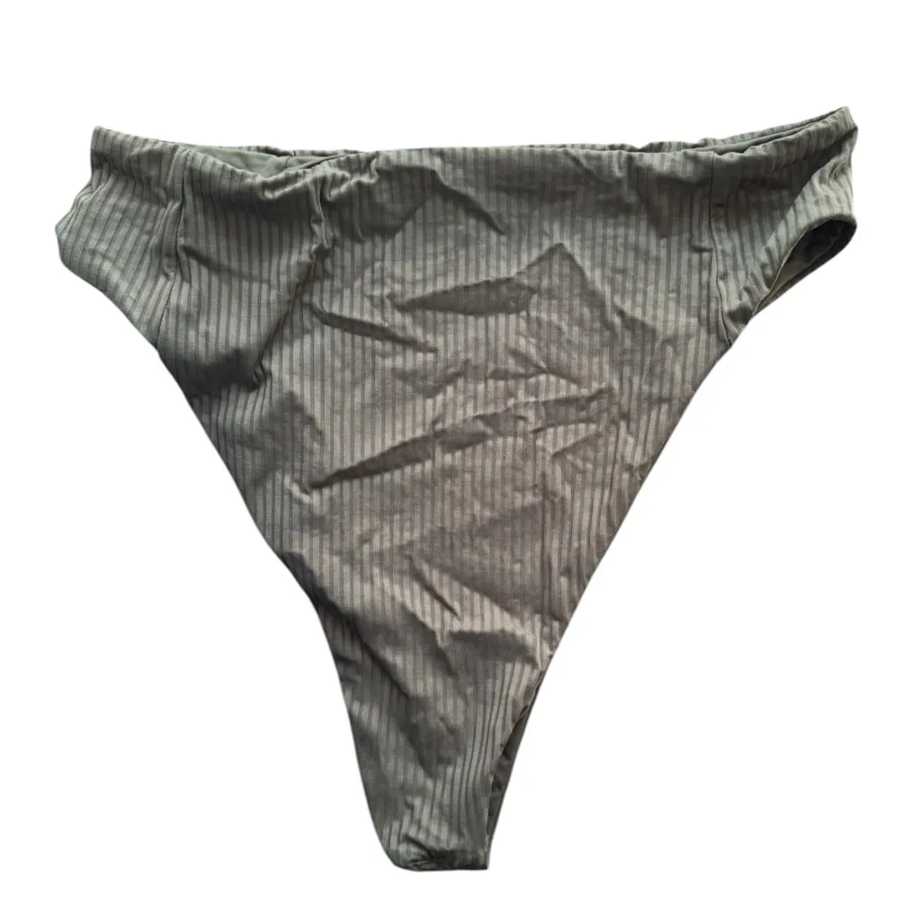 Vitamin A Sienna High Waist Green 14 EcoRib Bikini Swimsuit Bottoms - Image 3