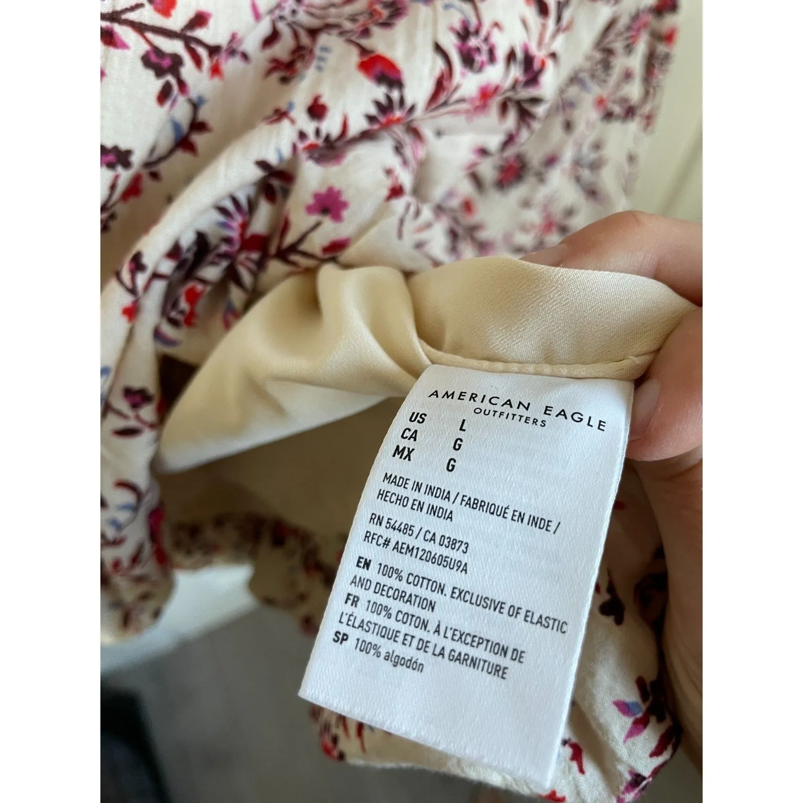 American Eagle AE Bella Bubble Mini Dress floral size L - Image 6