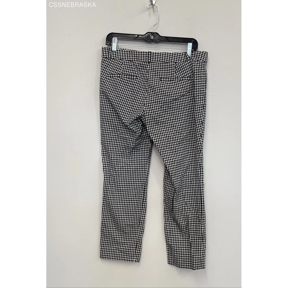 Banana Republic Black/White‎ Pants Womens 6S Black White Gingham Plaid Sloan - Image 4