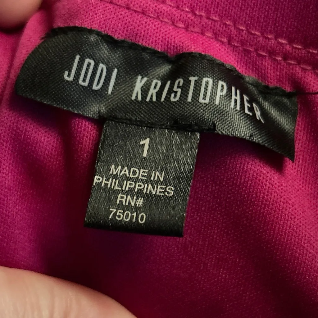 Women's Jodi Kristopher Pink Strapless Beaded Dress Size 1 - Image 4