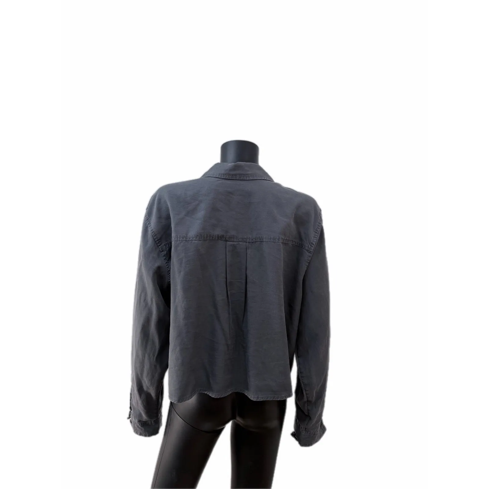 Universal Thread‎ 100% Lyocell Utility Button Down Shirt Gray Women's L - Image 4