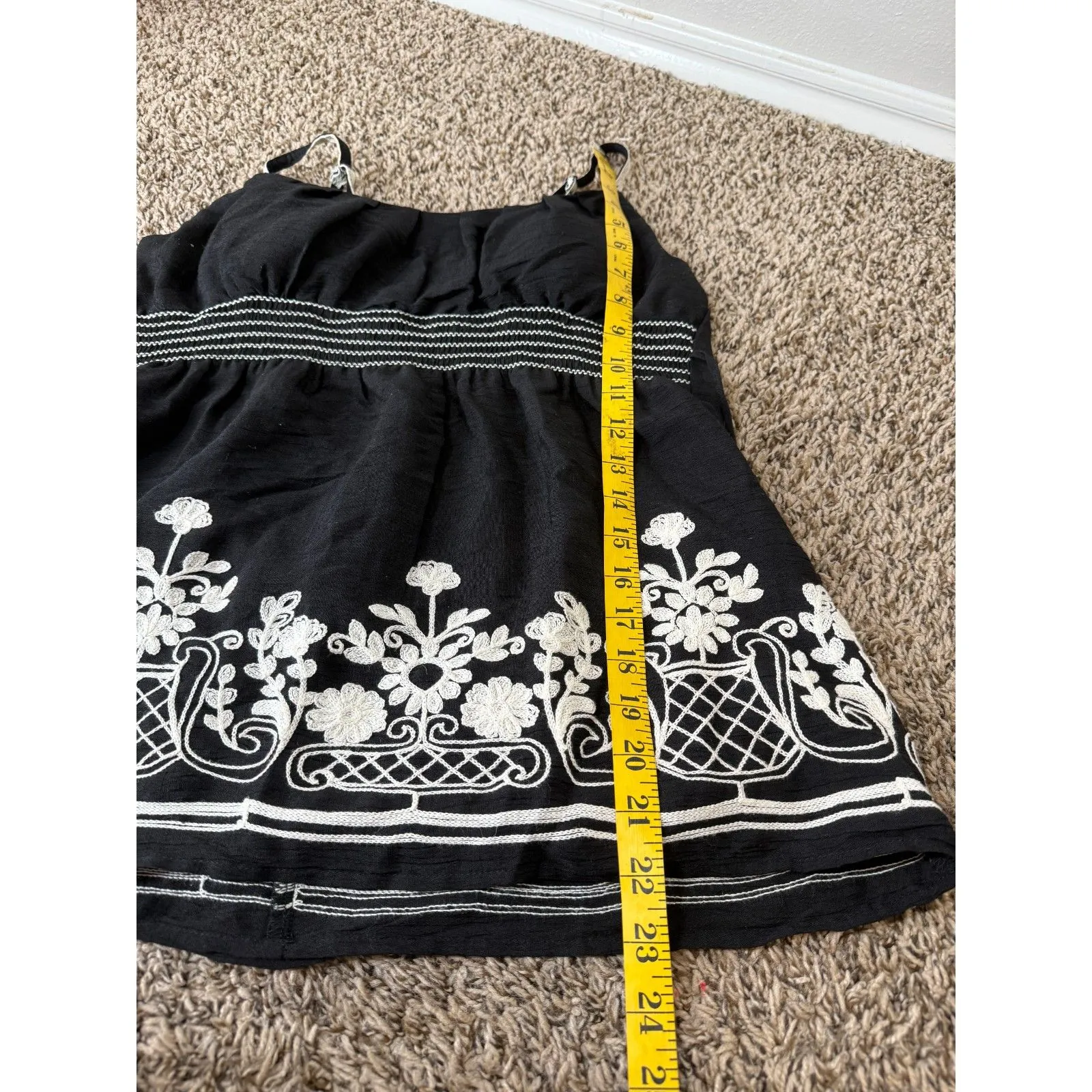 Y2k Heart Soul Black Babydoll Tank Top Sz M Dark Cottagecore Feminine Floral Size M - Image 7