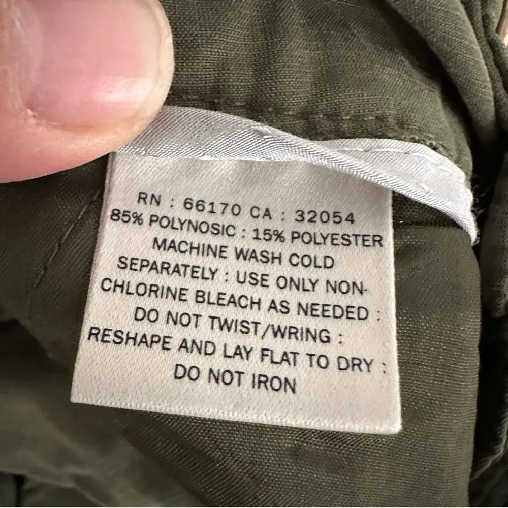 Anthropologie  Coquille Olive Green Soft Paperbag Tie Waist Casual Jogger Pants 8 - Image 7