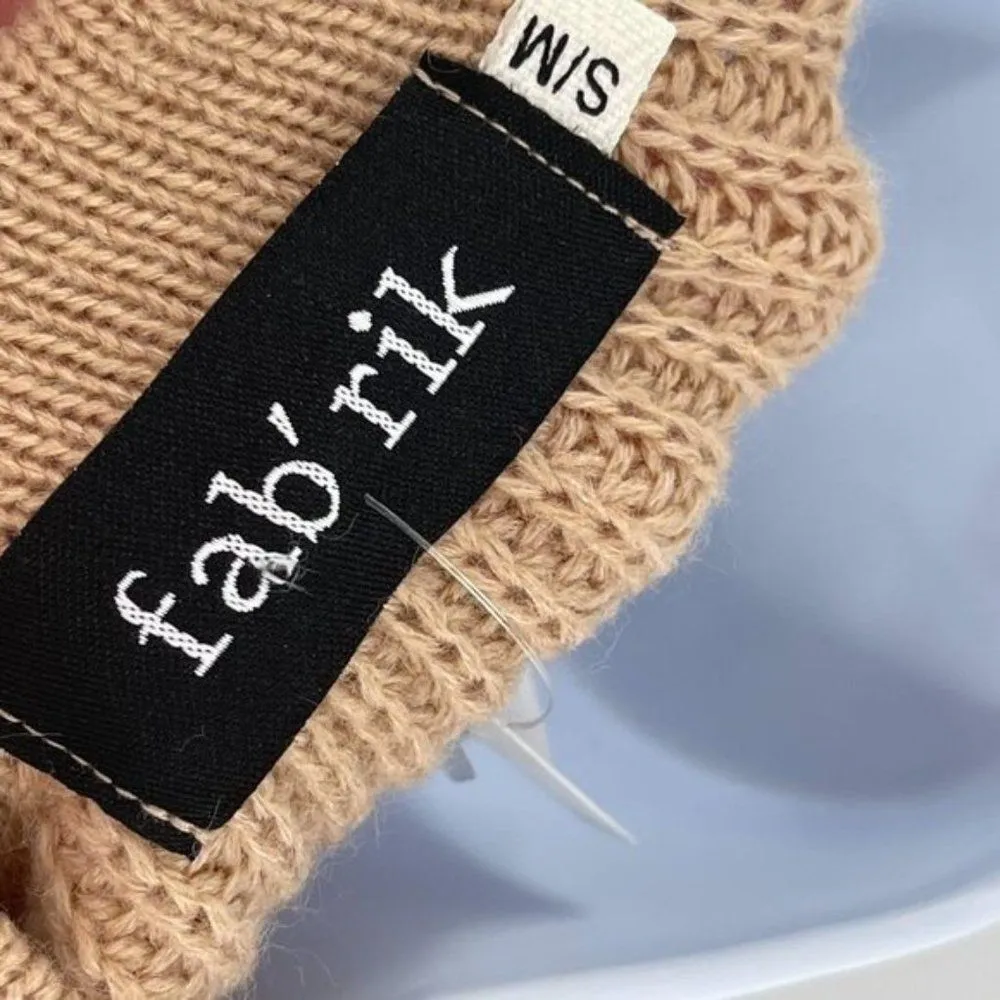 Fab'rik Tan Knit Keyhole Long Sleeve Sweater S/M - Image 91