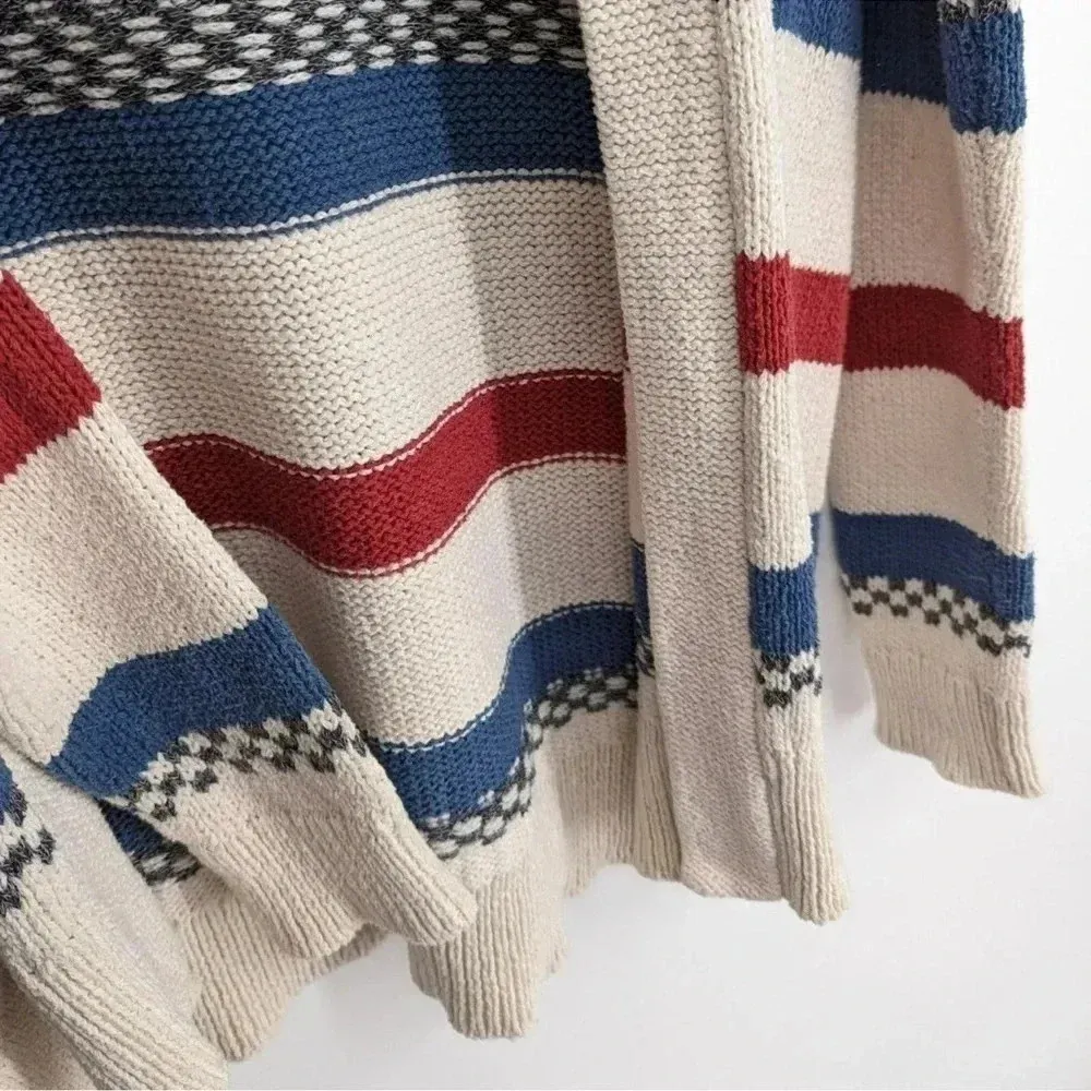 American Eagle AEO Cardigan Sweater Size Small S Striped Shawl Collar Knit Open - Image 4