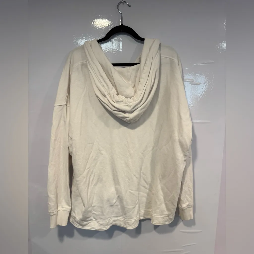 Aerie Quarter Button Beachy oversized Off-White Hoodie - Image 5