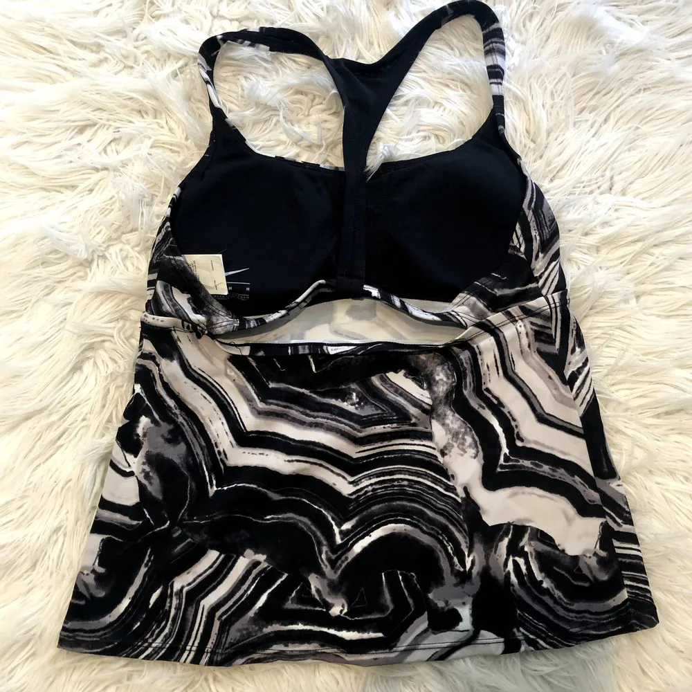 nike marble black white swirl tank top size medium - Image 2