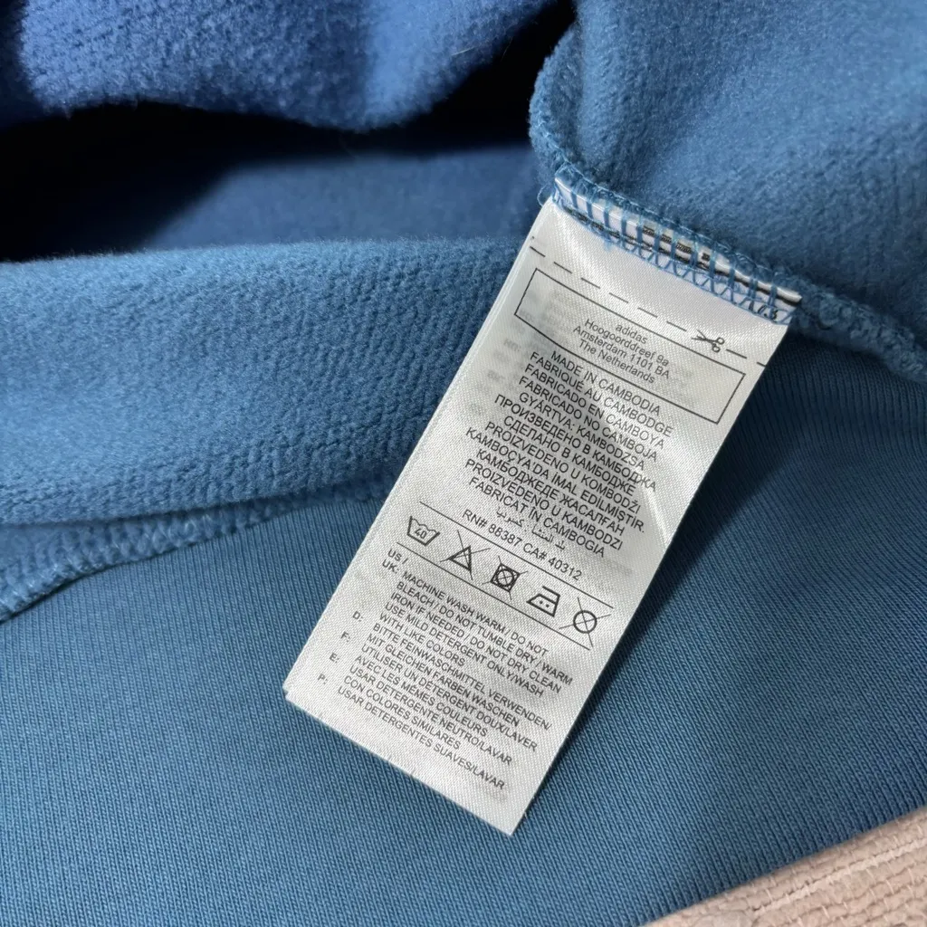 Adidas B2828 Mens Cotton Altered Blue Internal Hoodie Size L‎ - Image 10