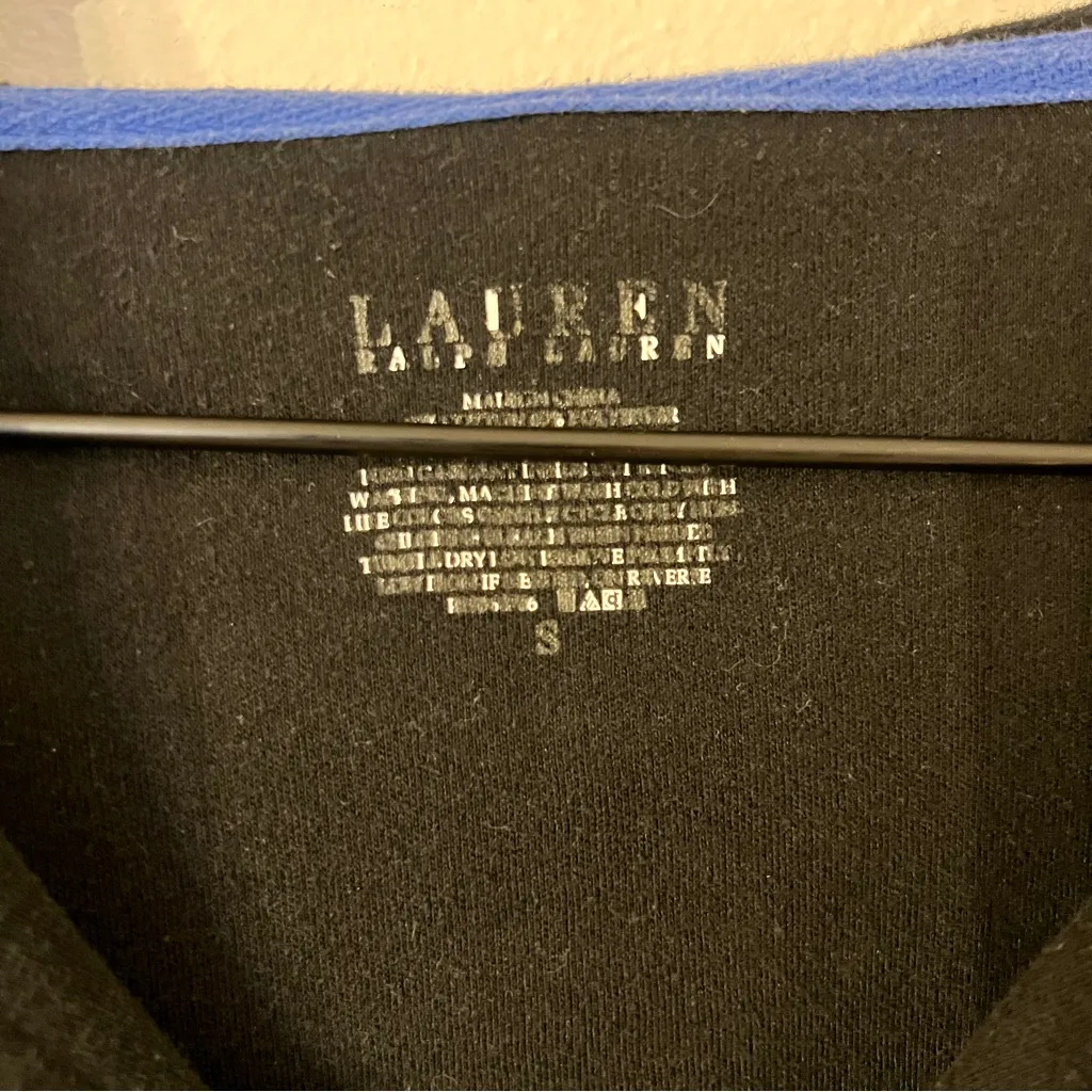 Vintage Lauren Ralph Lauren Women’s Black Hooded Shirt Long size small - Image 3