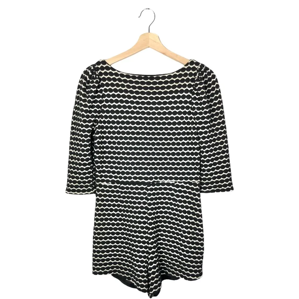Boutique Ark & Co Black & Ivory Printed 3/4 Sleeve Romper M - Image 11