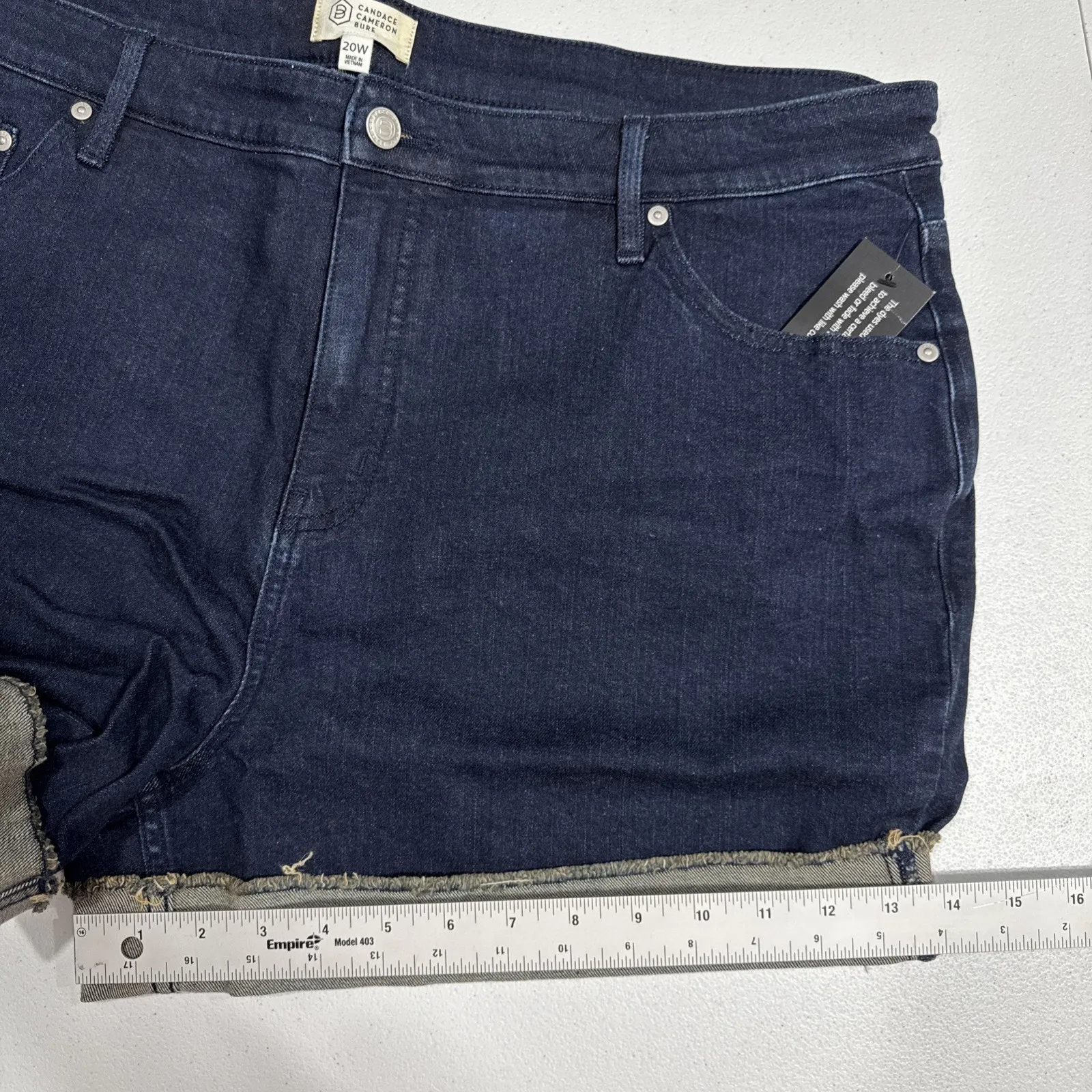 Candace Cameron Bure Blue Denim Jean Cut Off Shorts Size 20W Ventura A488192 - Image 12