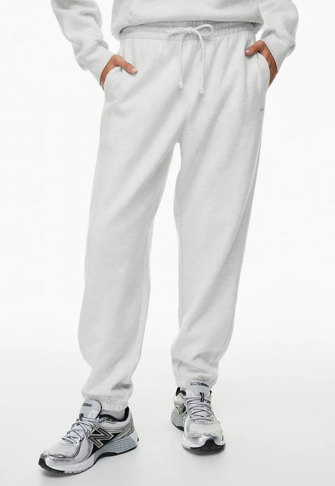 Aritzia Cozy Fleece Boyfriend Sweatpants HEATHER CLOUD WHITE - Image 2