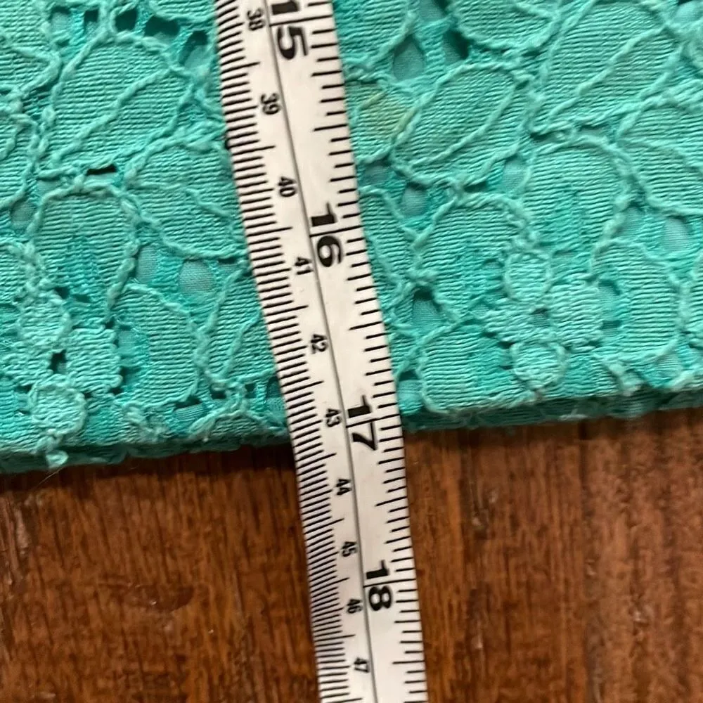 Loft  green lace skirt size 6 - Image 3