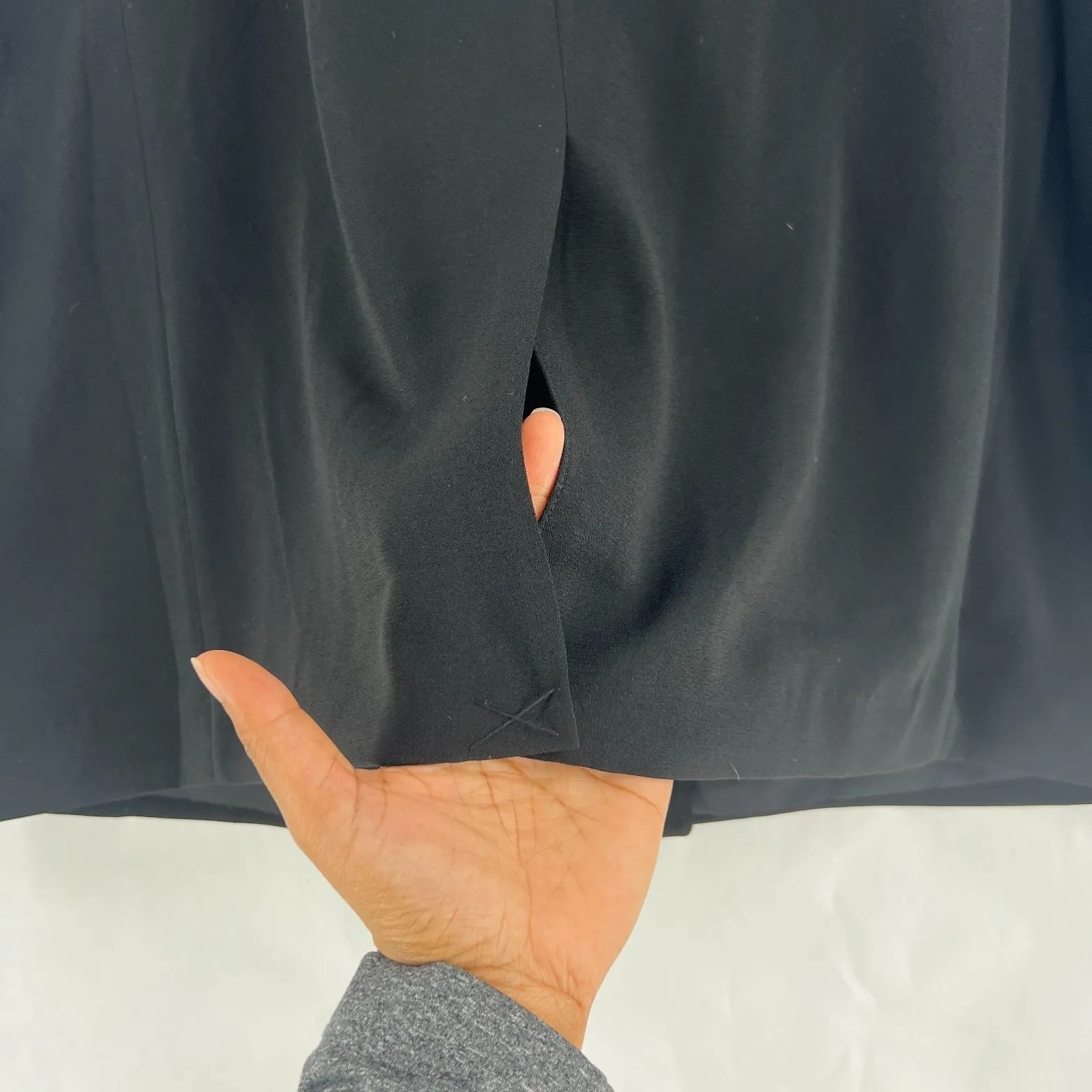 H&M Sleeveless Blazer Vest Womens 2XL Black Woven Peak Lapel Double Breasted - Image 9