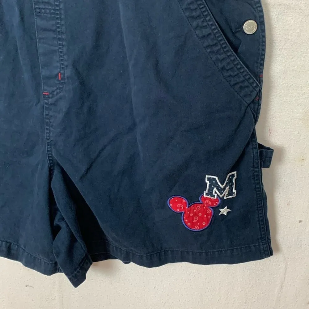 Vintage Mickey Shortalls women's 18/20 1x 2x navy blue red bandana travel overal - Image 4