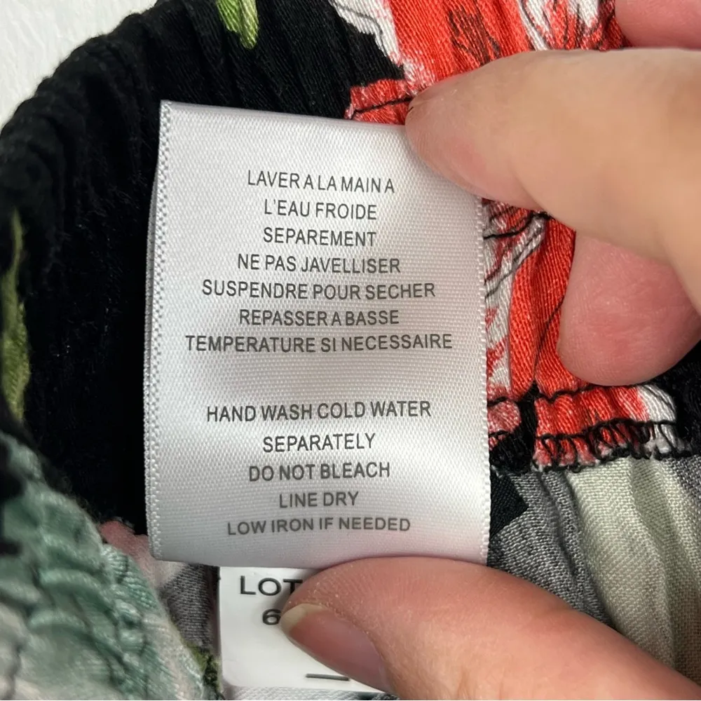 Tribal Floral Bright Shorts with front‎ tie, NWT, $78 retail, Size XS w/stretch Black - Image 10