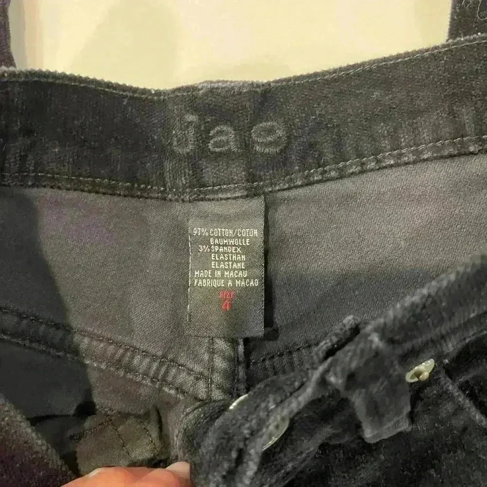 JAG Low Rise Boot Cut Corduroy Jeans Women's Size 4 Black Stretch Sequins Detail - Image 7